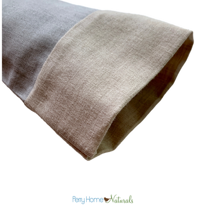 Aromatherapy Eye Pillow with Choice of Blend - Lisbon Brushed Grey Cotton with Oatmeal Trim