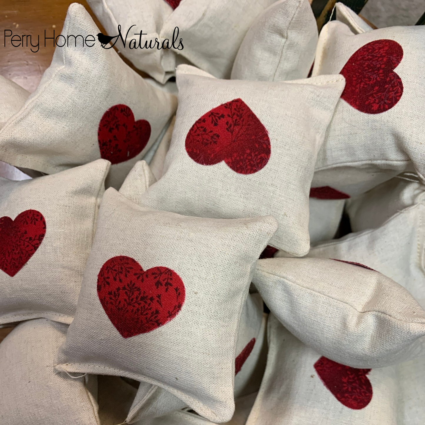 Heart Appliqued Sachet - Choice of Scent, Size, & Color