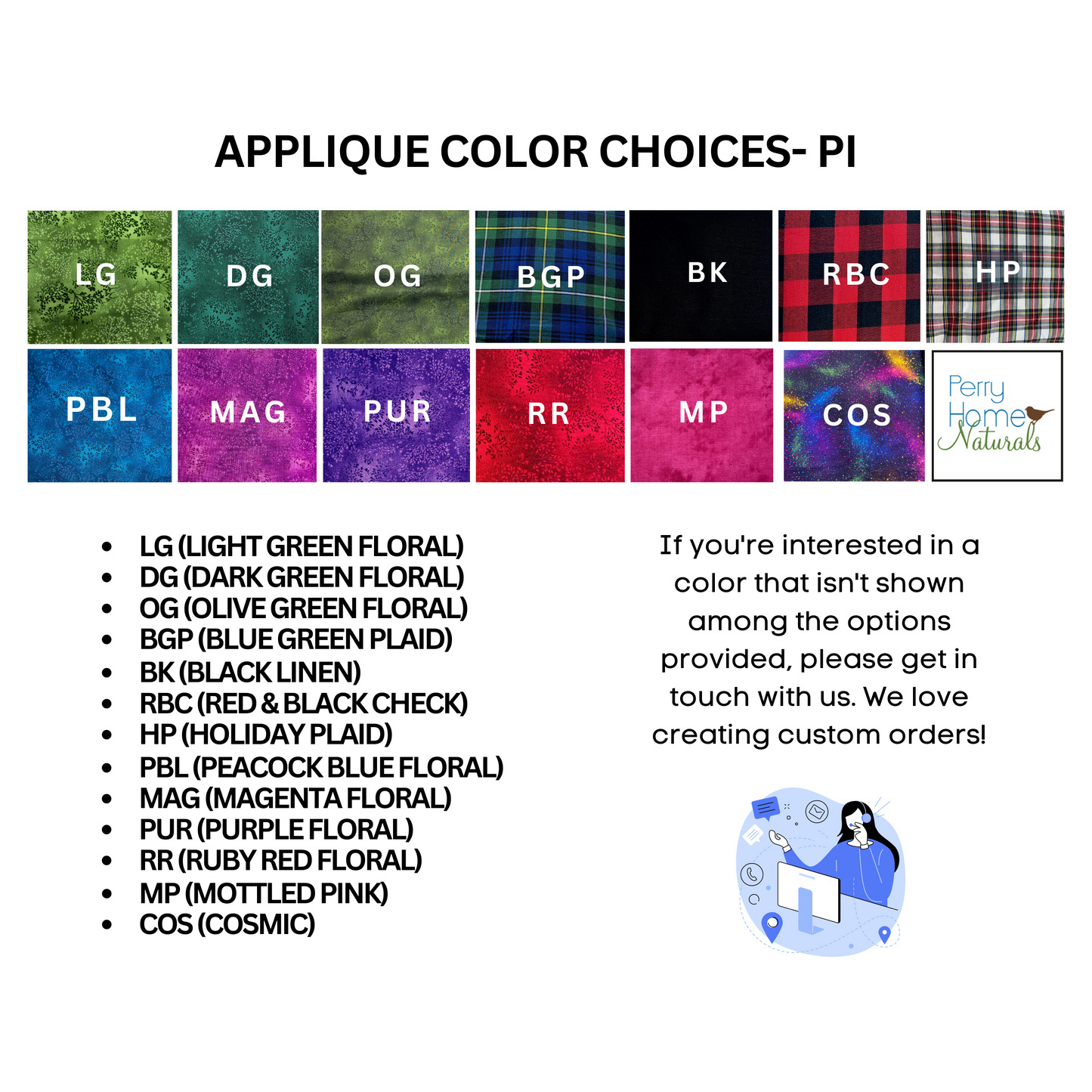 Balsam Fir Pi Symbol Sachet - Choice of Applique Color