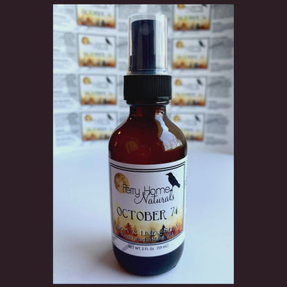 October 74 Room & Linen Spray – Handmade Fall Aromatherapy Blend (Patchouli, Sandalwood, Cedarwood & Clove)