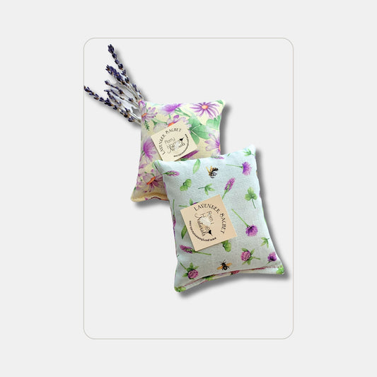 Bee Themed Sachet Set – 2 Lavender Sachets, Assorted Prints