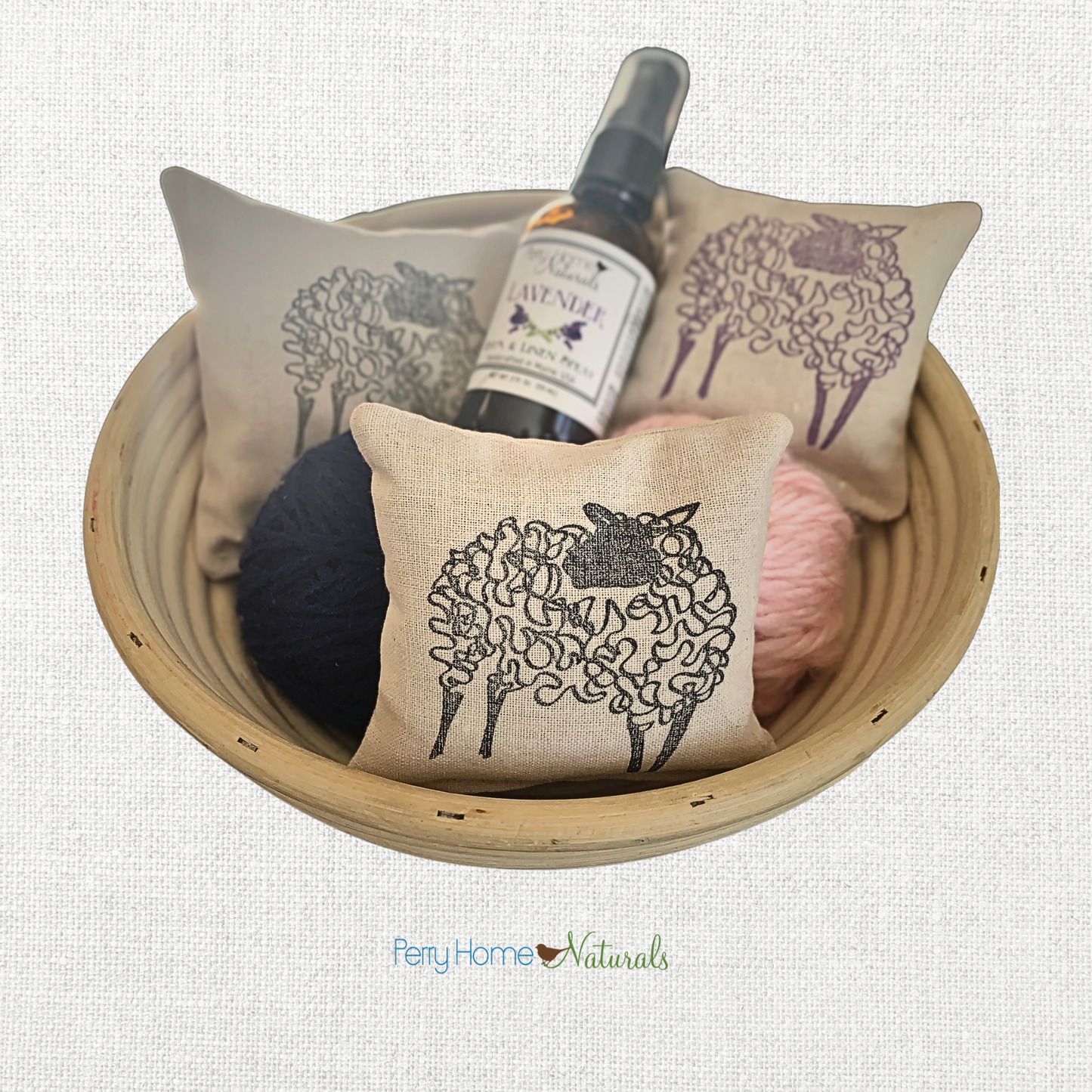 Sheep Design Linen Sachet - Maine Balsam or Lavender Filled