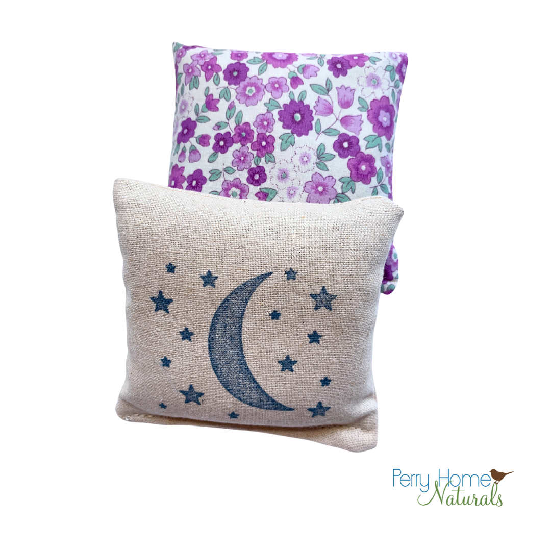 Organic Lavender Sachets - Small Moon & Stars/Purple Flower Gift Set