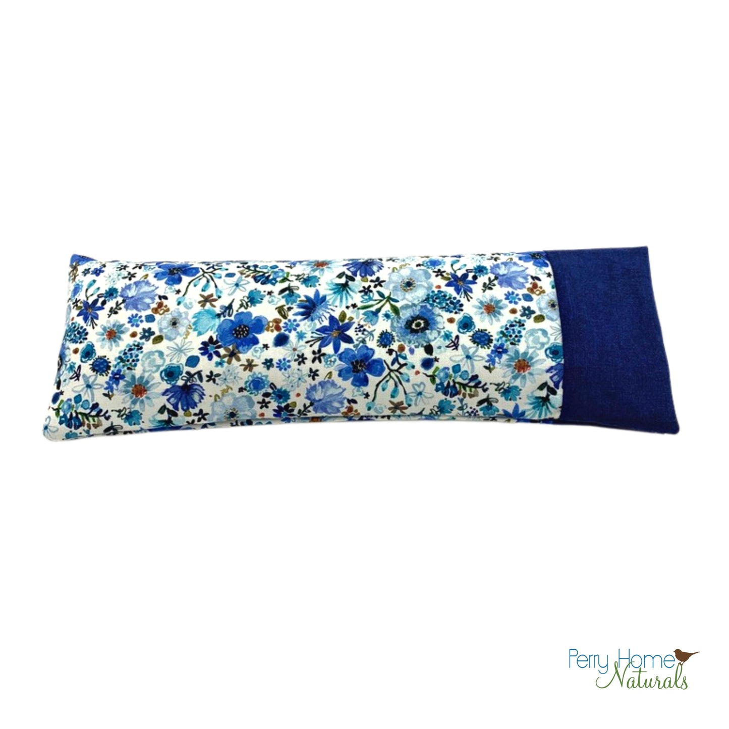 Eye Pillow - Blue Watercolor Flowers Design - Choice of Blend