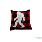 Yeti on Red and Black Check - Maine Balsam Fir Pillow - Medium