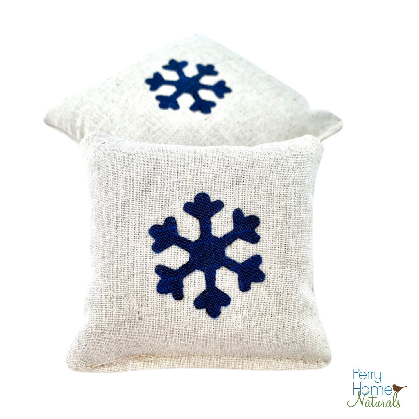 Snowflake Sachet on Natural Linen with Choice of Scent, Size, Color