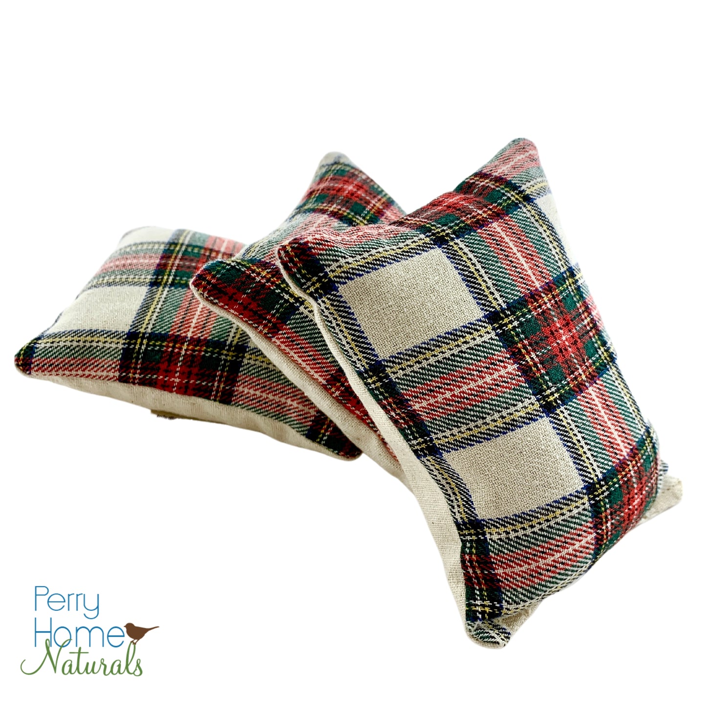 Maine Balsam Fir Pillow Trio in Holiday Plaid