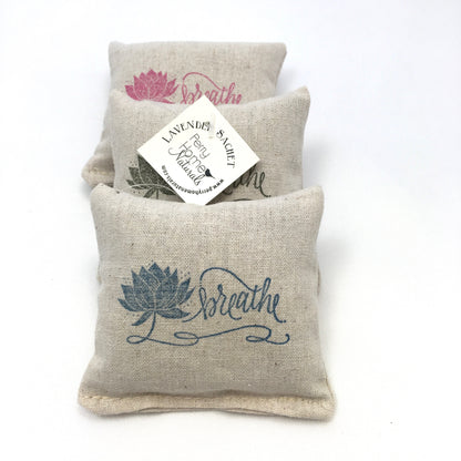 Breathe with Lotus Flower Design Sachet - Maine Balsam or Organic Lavender