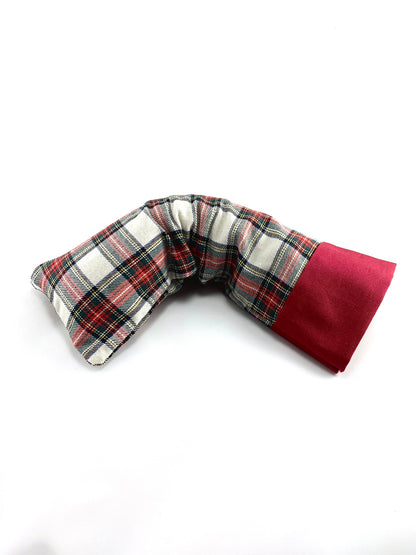 Eye Pillow with Removable Case and Choice of Organic Blend - Holiday Plaid
